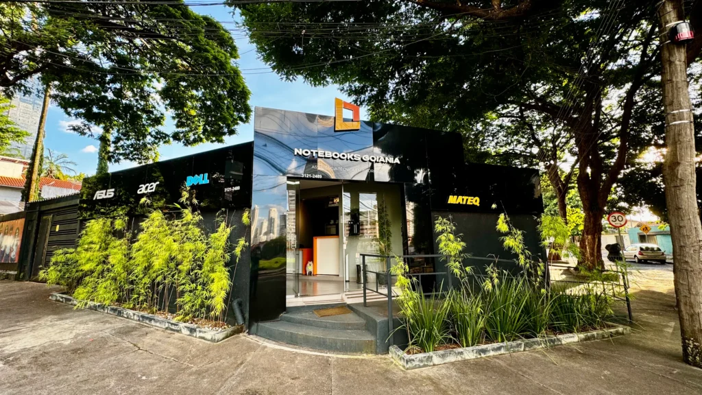 Fachada da loja Notebooks Goiânia no Jardim América — assistência técnica especializada
